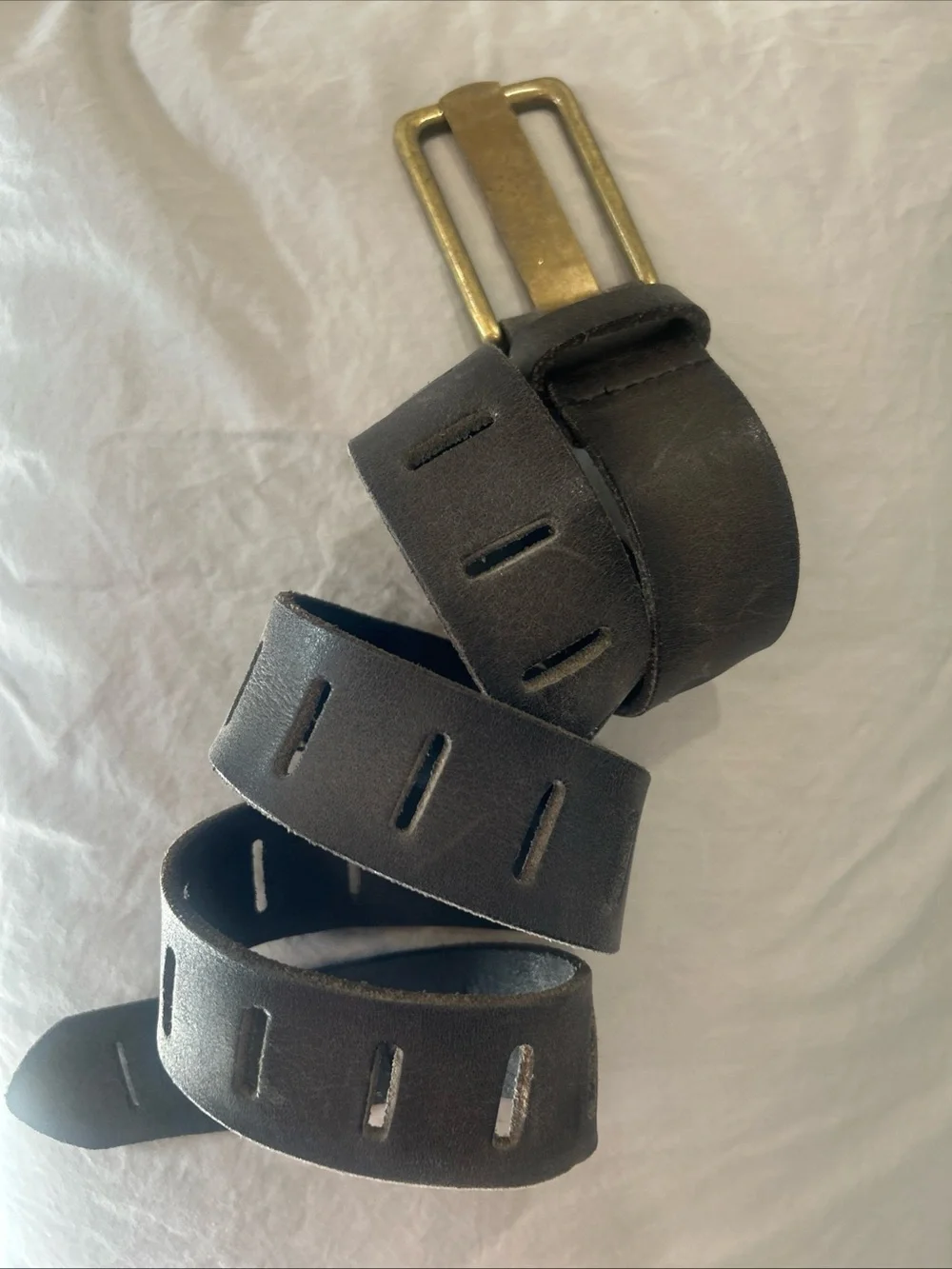 Free People We The Free Nubuck Jona Belt Charcoal Casual Classic Boho 42”